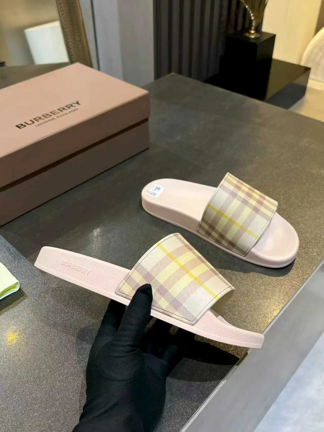 Burberry Check-Strap Slide Slippers 4