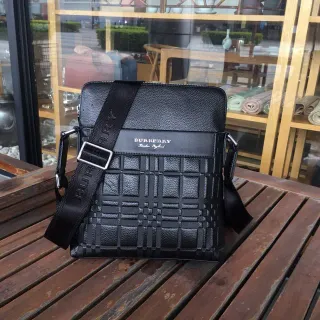 Burberry Knight Black Quilted Grid Crossbody Bag