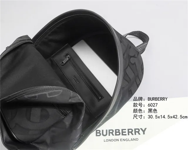 Burberry Knight Black Tonal Monogram Casual Backpack 2