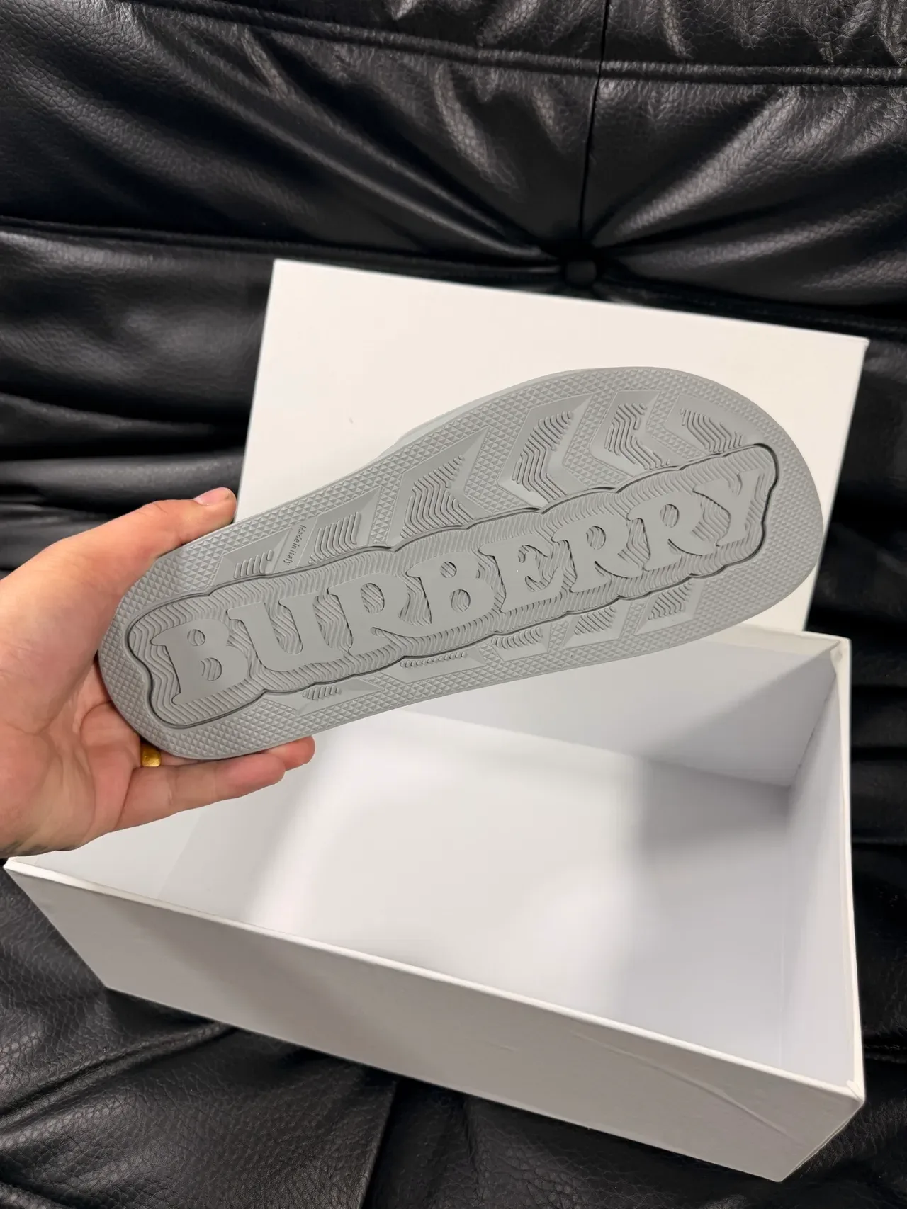 Burberry Knight Gray Molded Rubber Slippers 2