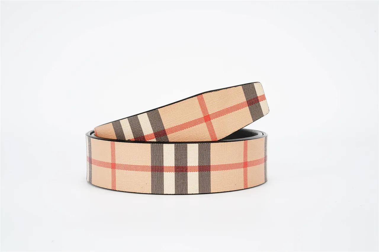 Burberry Knight House Check and Black Leather Belt 2