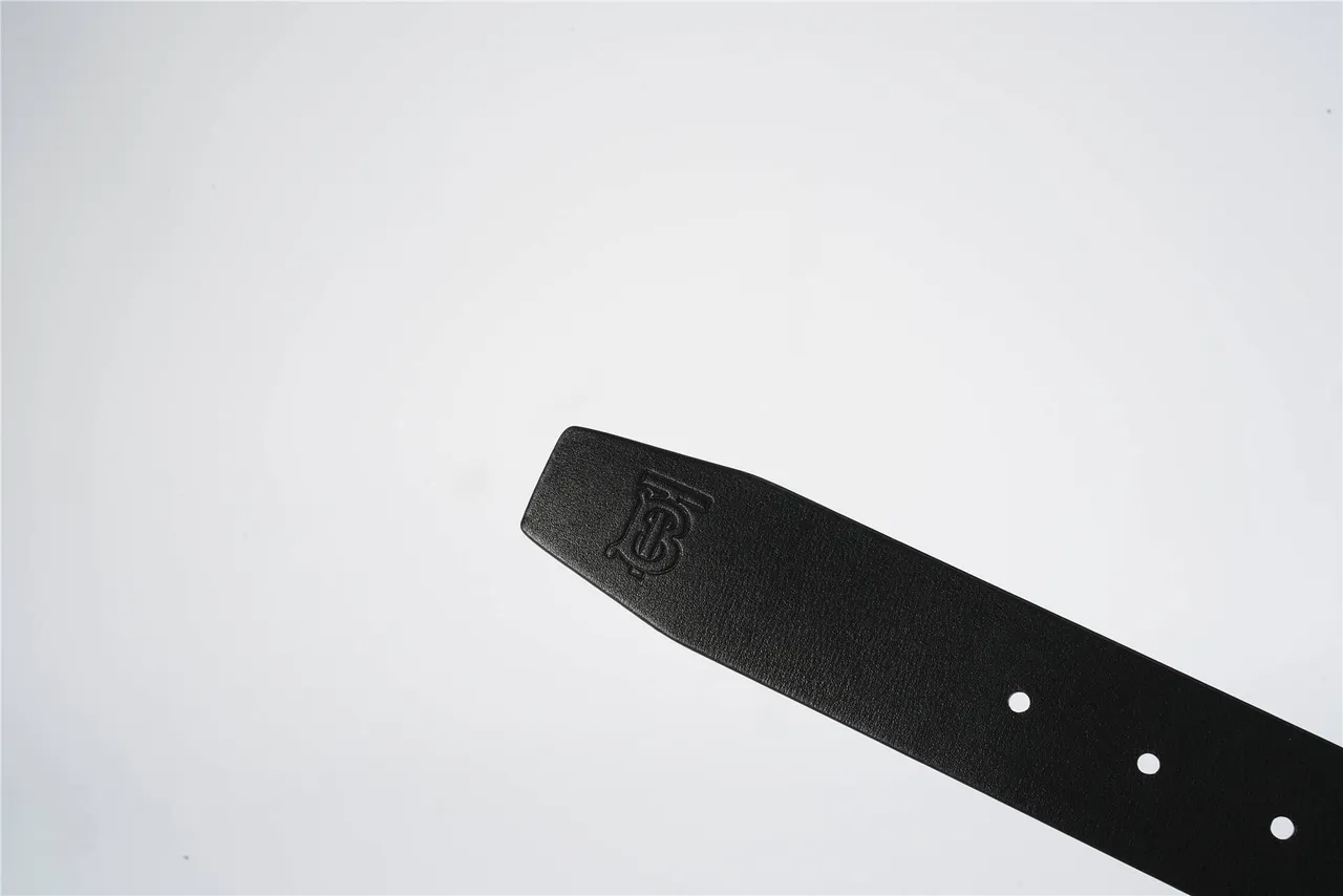 Burberry Knight House Check and Black Leather Belt 7