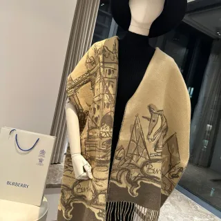 Burberry Knight Sketch Beige Brown Shawl