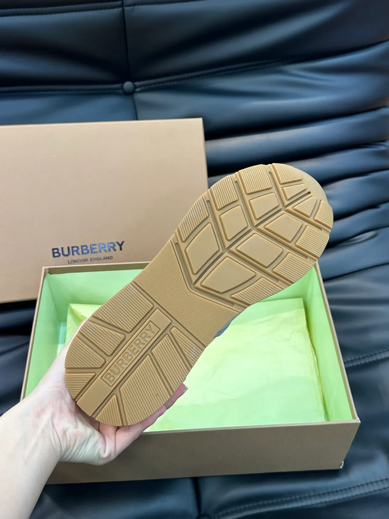 Burberry Lola Pink Beige Chunky Platform Sole Multi-Panel Color-Blocked Upper Sneakers 2