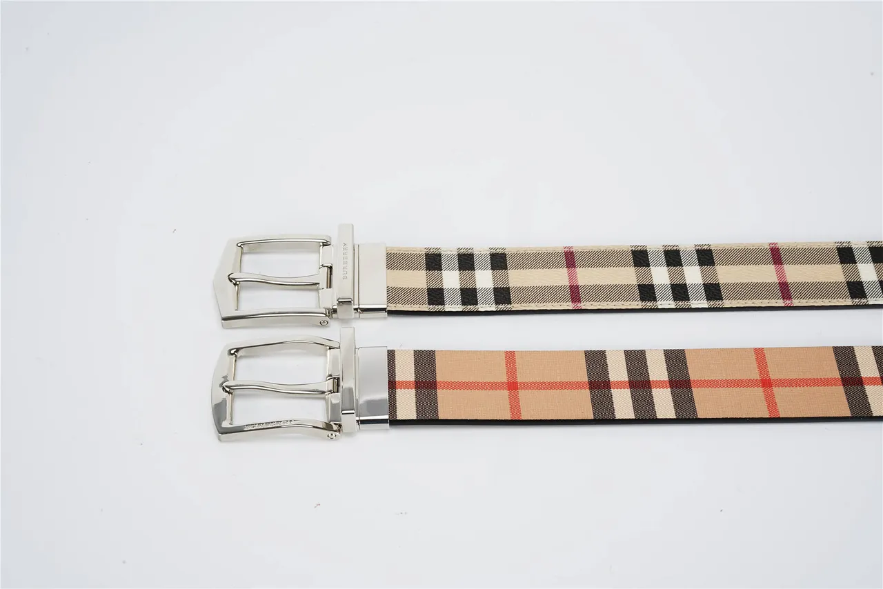 Burberry Reversible Check Canvas Belt 2