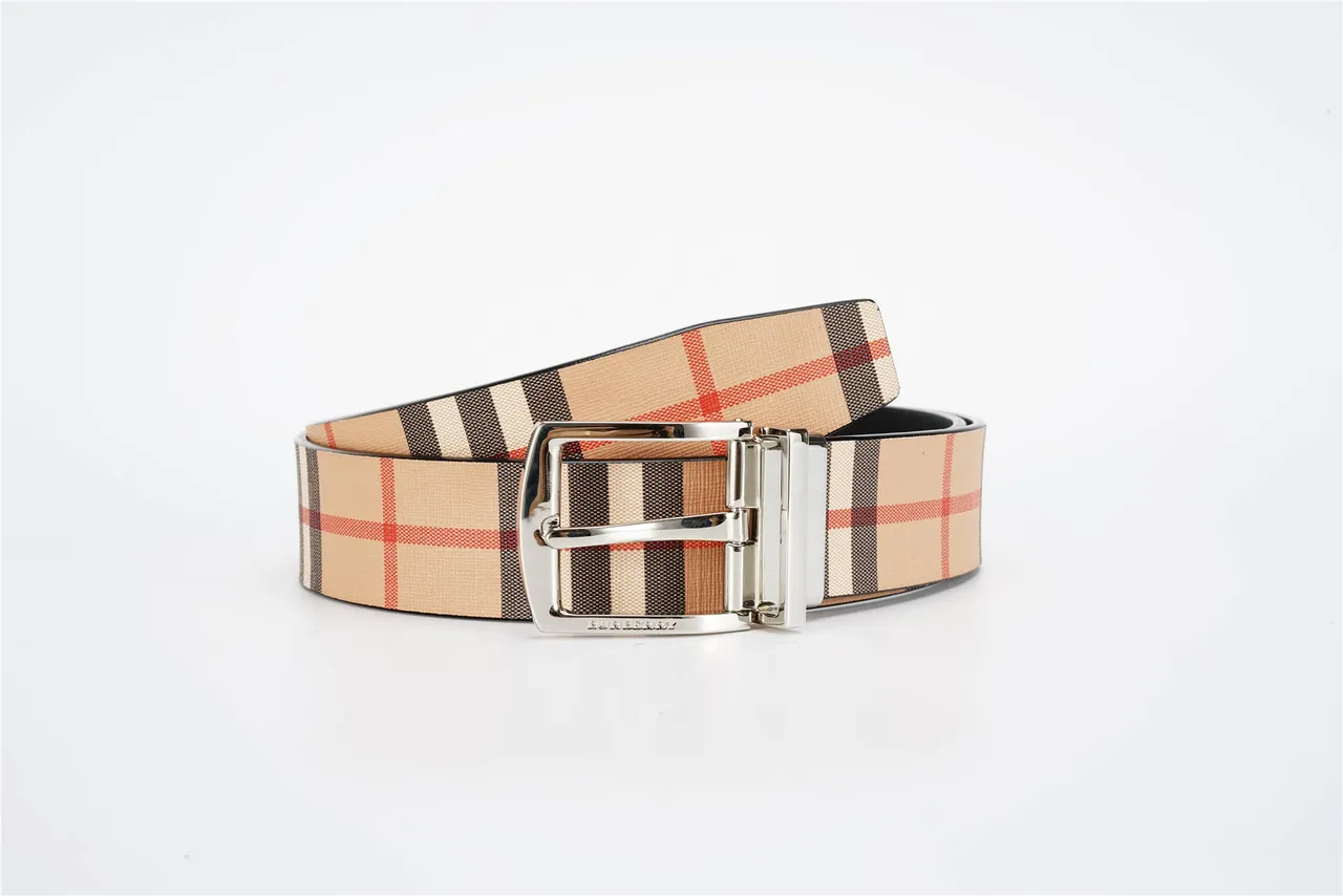 Burberry Reversible Check Canvas Belt 4