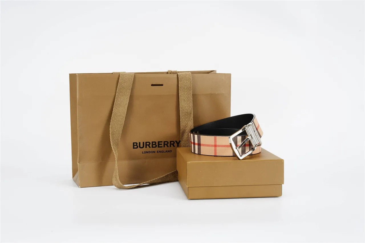 Burberry Reversible Check Canvas Belt 5