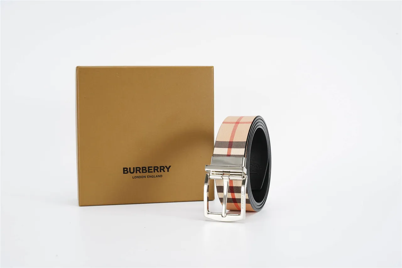 Burberry Reversible Check Canvas Belt 6