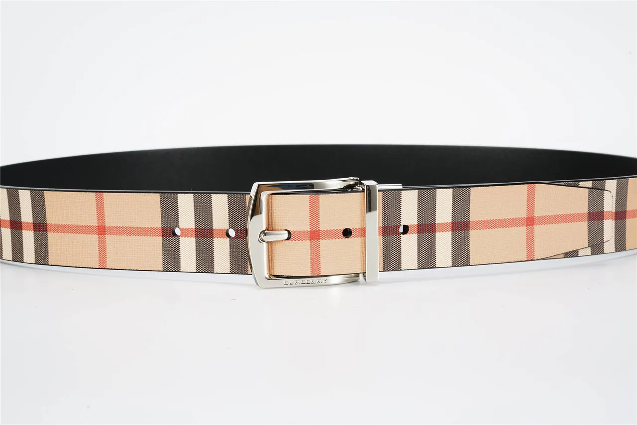 Burberry Reversible Check Canvas Belt 8