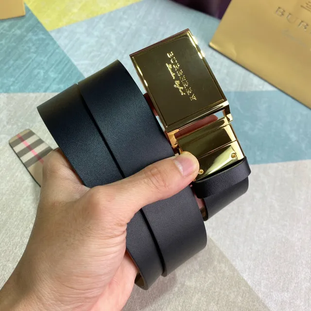 Burberry Reversible Nova Check Belt Beige Black Pattern Leather Belt 2