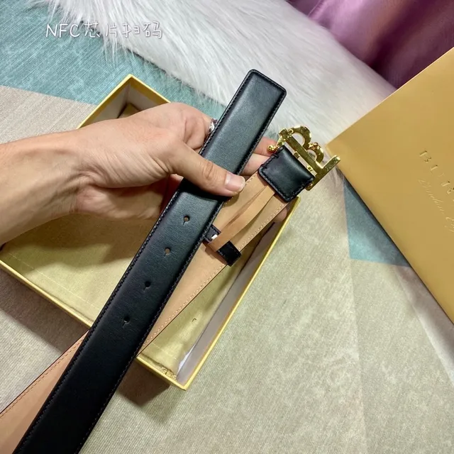Burberry TB Ceinture Noir Or Lisse Monogram Boucle Ceinture Cuir 3