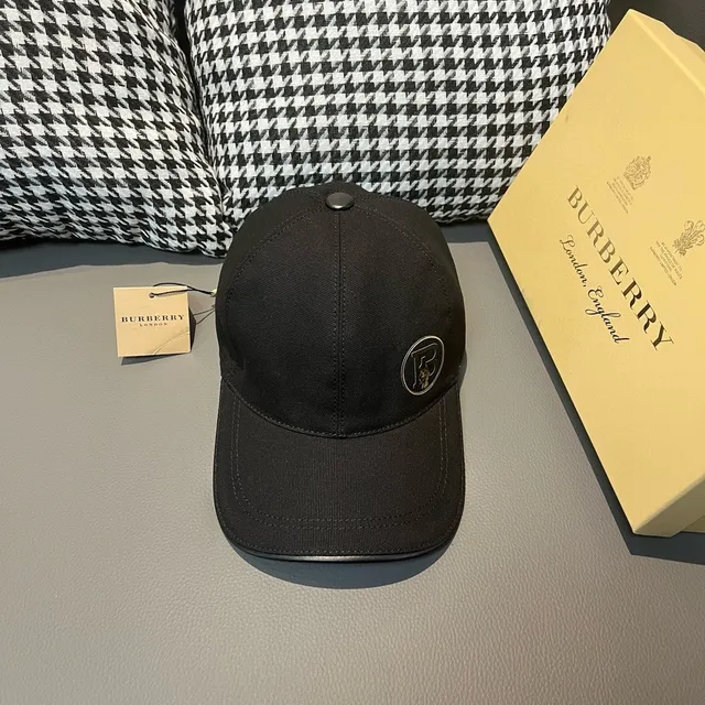 Burberry White Black Structured Six-Panel Embroidered Monogram Baseball Cap 3