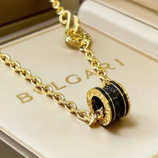 Bvlgari B.zero1 Black Ceramic and Gold Chain Necklace
