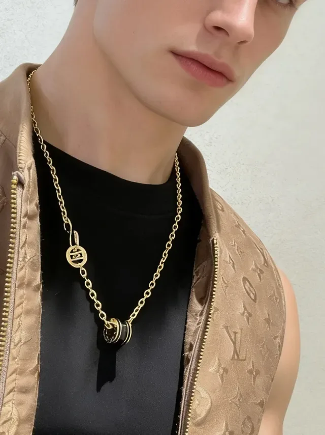 Bvlgari B.zero1 Black Ceramic and Gold Chain Necklace 2