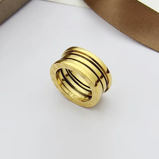 Bvlgari B.zero1 Gold Silver Stacked Multi-Band Engraved Logo Ring 4