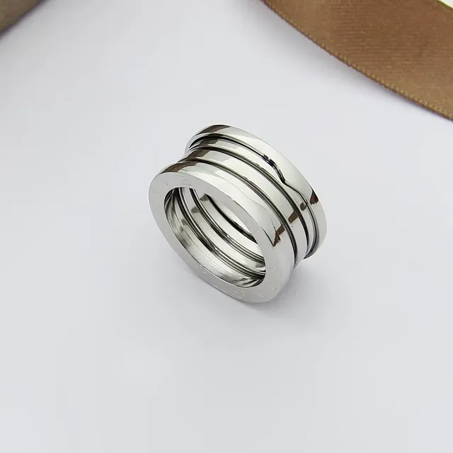 Bvlgari B.zero1 Gold Silver Stacked Multi-Band Engraved Logo Ring 5