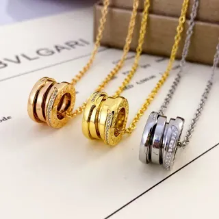 Bvlgari B.zero1 Multi-Ring Crystal Pendant Necklace