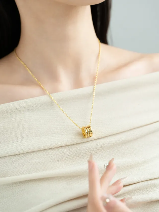 Bvlgari B.zero1 Stacked Ring Rose Gold Necklace 6