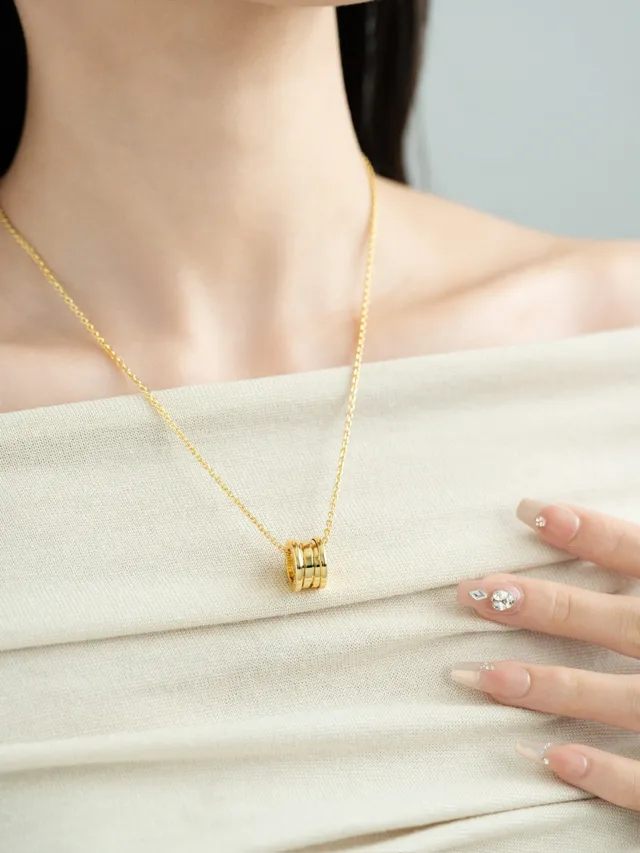 Bvlgari B.zero1 Stacked Ring Rose Gold Necklace 7