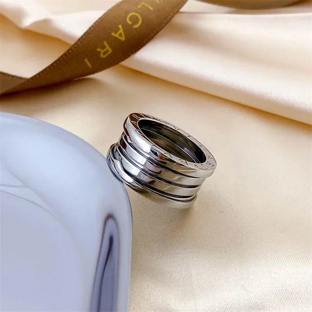 Bvlgari B.zero1 Stacked Three-Tone Engraved Ring 4