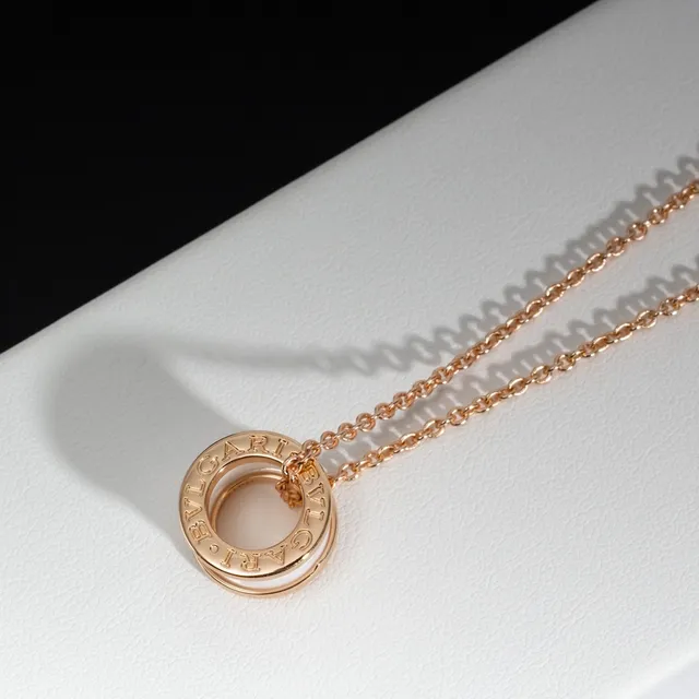 Bvlgari B.zero1 White Ceramic and Rose Gold Necklace 2