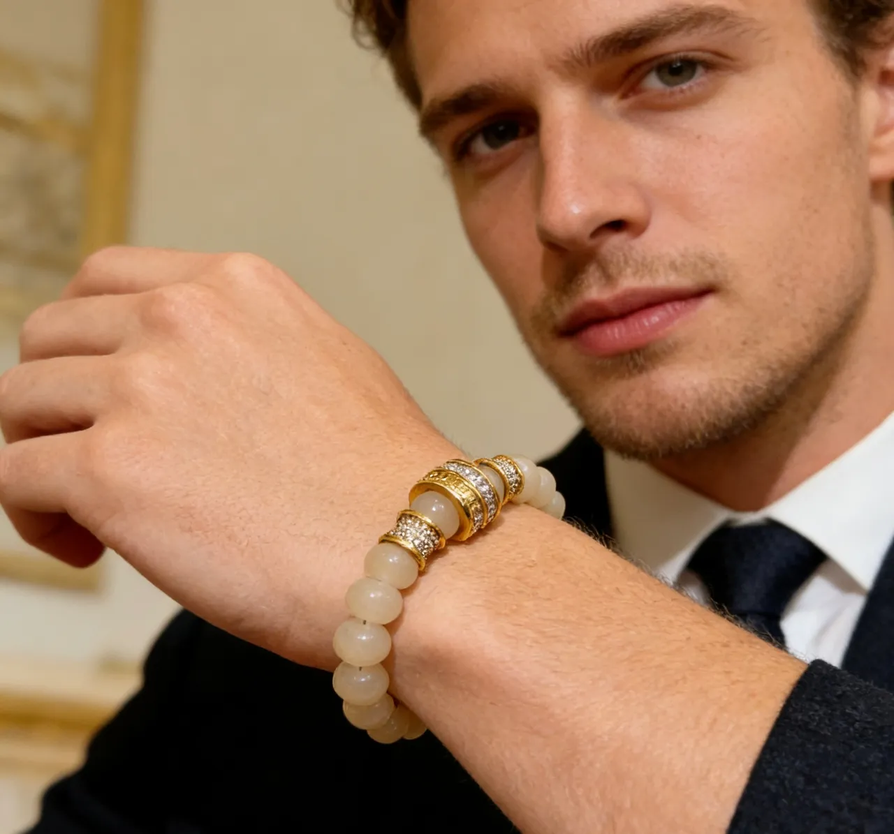 Bvlgari Beige Gold মুক্তো হার্ডওয়্যার ব্রেসলেট 6