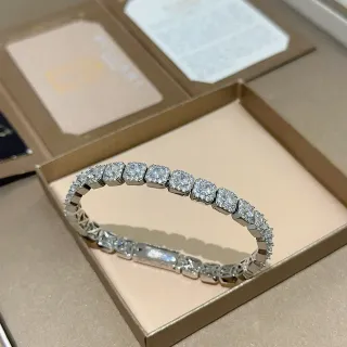 Bvlgari डायमंड हेलो स्क्वेयर-कट रिजिड बैंगल ब्रेसलेट