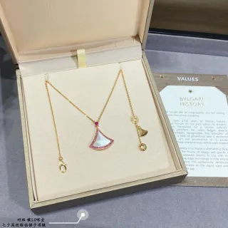 Bvlgari Divas’ Dream সোনার গোলাপি পাখনার আকারের মাদার-অফ-পার্ল ইনলেস নেকলেস