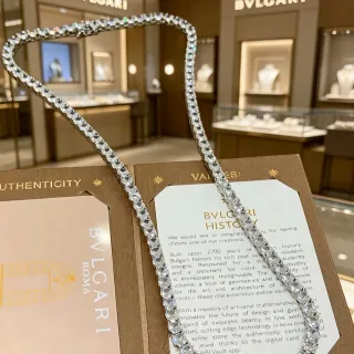 Bvlgari Collier diamants double rangée pave
