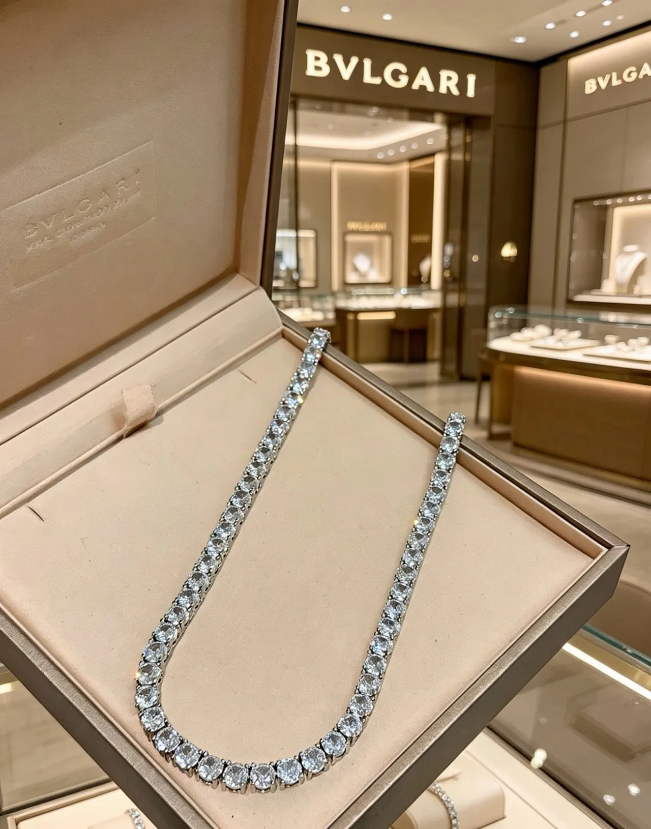 Bvlgari Double-Row Pave Diamond Necklace 2