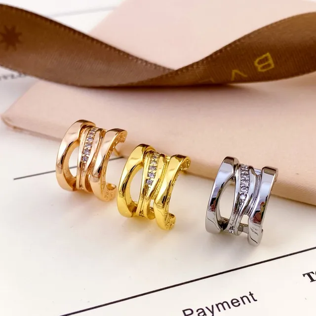 Bvlgari Brincos Dourado Rosa Multi-Banda Aro Pavé-Set Pedras 2