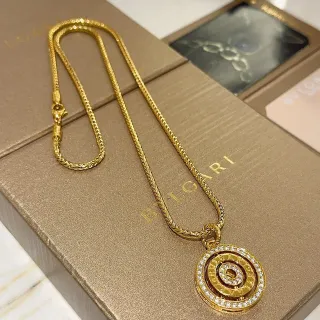 Bvlgari সোনা রূপা বুনা চেইন মাল্টি-টায়ার্ড স্পাইরাল পেন্ডেন্ট নেকলেস