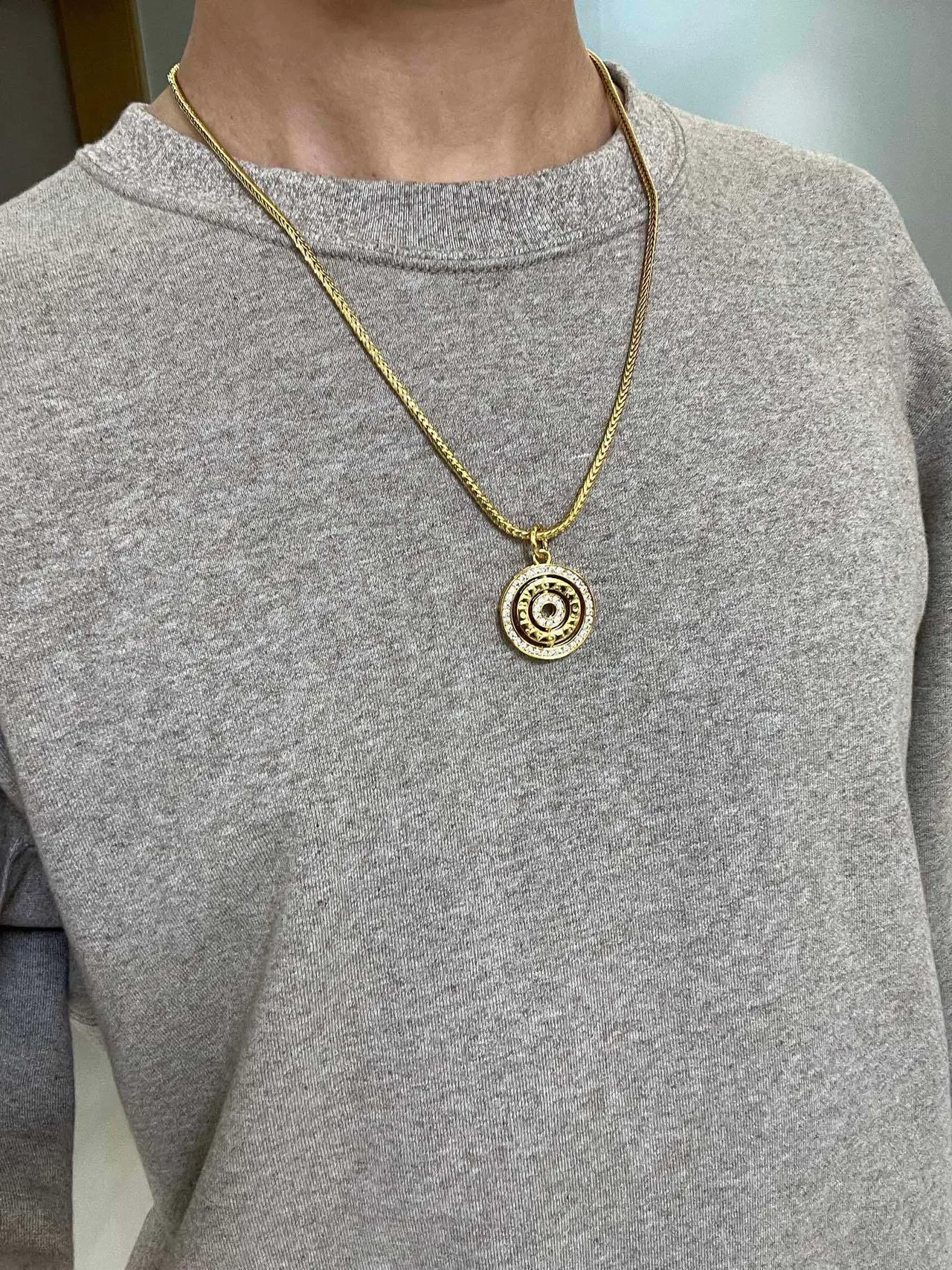 Bvlgari Chaîne tressée en or et argent collier avec pendentif spirale à plusieurs niveaux 5