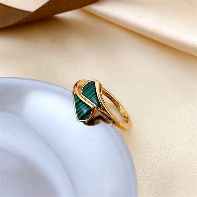 Bvlgari Parentesi Or Multicolore Bande Ouverte Insert de Goutte Bague 2