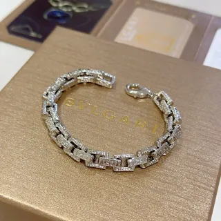 Bvlgari Pavé-Set ज्यामितीय लिंक ब्रेसलेट