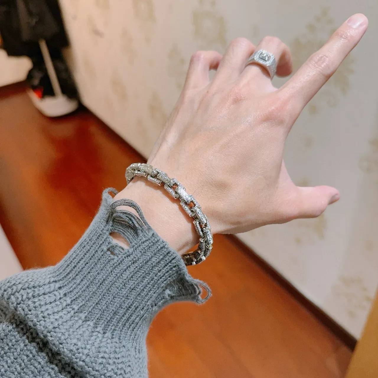 Bvlgari Pavé-Set Geometric Link Bracelet 2