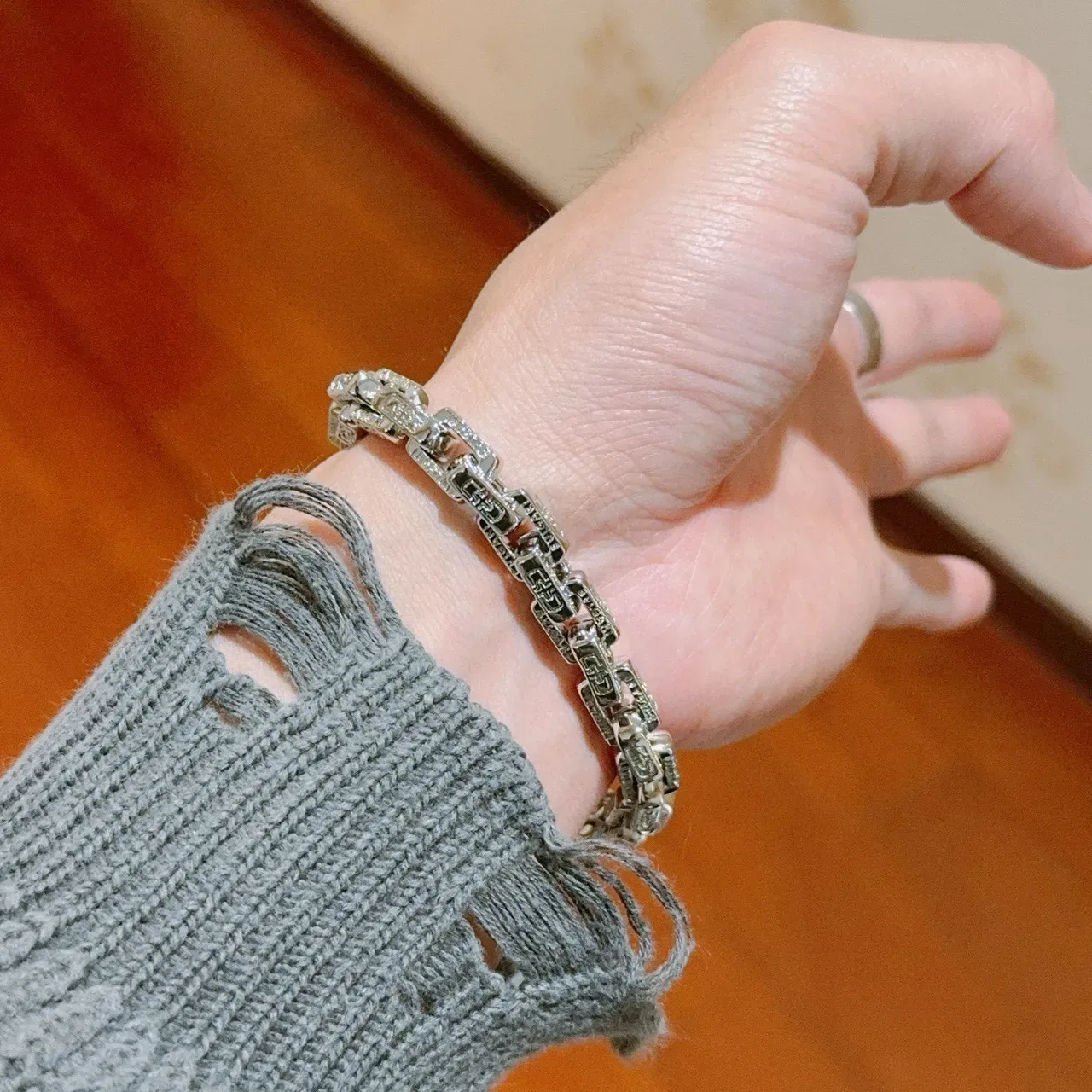 Bvlgari Pavé-Set Geometric Link Bracelet 8