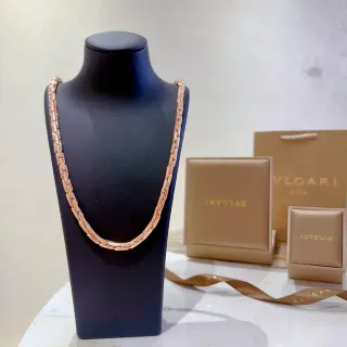Bvlgari Rose-Gold Articulated Link Chain Necklace