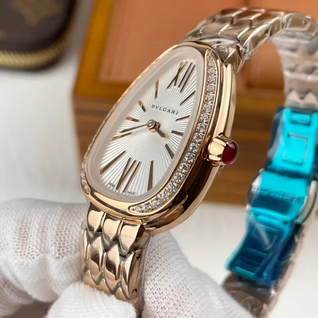 Bvlgari Serpenti Bézel diamant en forme de larme Rose Gold Mechanical Watch 2