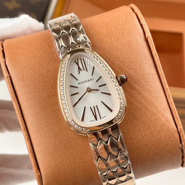 Bvlgari Serpenti Bézel diamant en forme de larme Rose Gold Mechanical Watch 3
