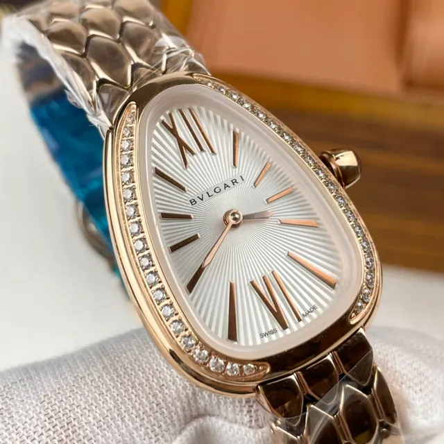 Bvlgari Serpenti Bézel diamant en forme de larme Rose Gold Mechanical Watch 4