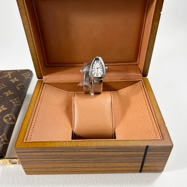 Bvlgari Serpenti Teardrop Diamond Bezel Silver Mechanical Watch 3
