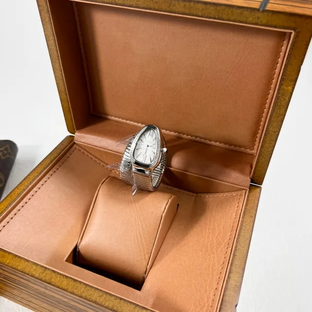Bvlgari Serpenti Teardrop Diamond Bezel Silver Mechanical Watch 5