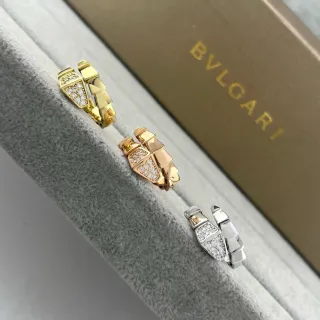 Bvlgari Serpenti Viper Pavé Diamond Hinged Hoop Rings