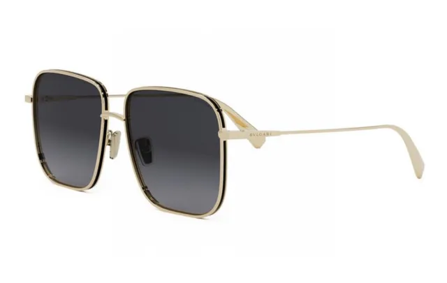 Bvlgari Lunettes de Soleil Monture Carrée Dorée Mate Lentilles Marron Dégradé 6