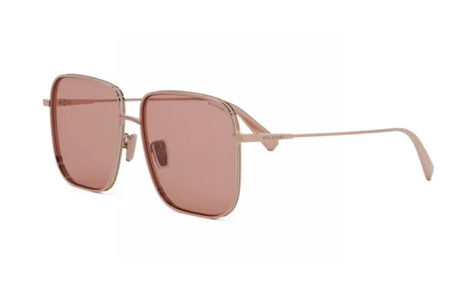 Bvlgari Lunettes de Soleil Monture Carrée Dorée Mate Lentilles Marron Dégradé 7