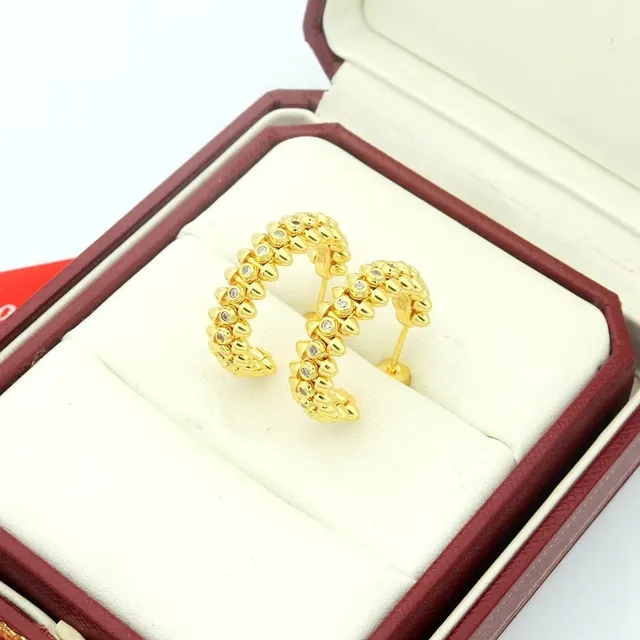 Cartier Brincos de Ouro e Prata com Motivo Pavé-Set de Contas 2
