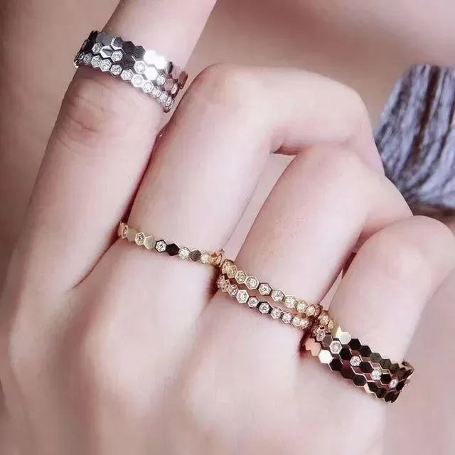 Cartier Juste un Clou Hexagonal Pavé Stackable Rings 7