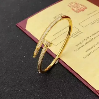 Cartier Juste un Clou Pavé Diamond Gold Hinged Bangle Bracelet