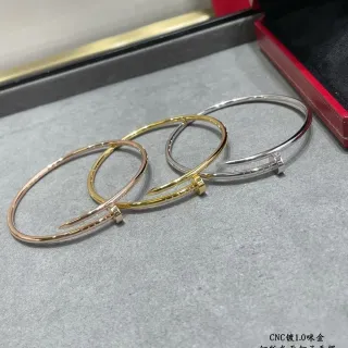 Cartier Juste un Clou Polished Nail Motif Open Bangle Bracelets
